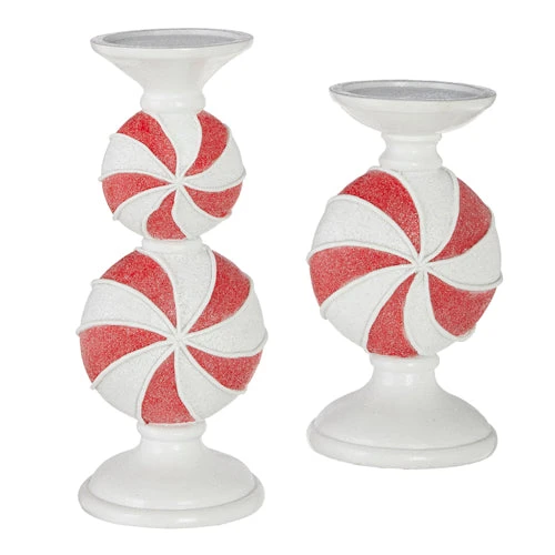 Raz Peppermint Candy Candle Holders 4 Raz Peppermint Candy Candle Holders