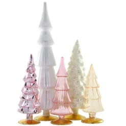 Cody Foster Pink & Pearl Candy Glass Trees New!