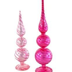 Katherine's Collection Pink Twisted Tabletop Finials New!
