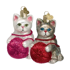 Old World Christmas Playful Kitten With Yarn Ball Ornaments