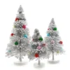 Cody Foster New! Powdered Snow Covered Bristle Trees With Multi Color Balls
