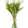 K&K Interiors New! Faux White Tulip Bunch