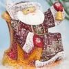 The Holiday Barn Christmas Santa In Rocking Chair, Hand Carved Wood