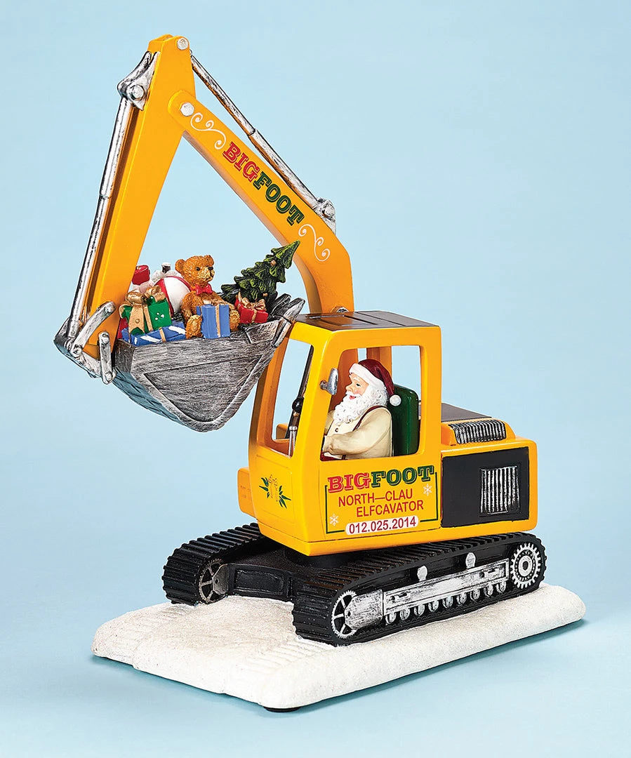 The Holiday Barn Santa In Excavator Music Box 3 The Holiday Barn Santa In Excavator Music Box