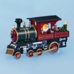 The Holiday Barn Christmas Music Boxes Santa's Locomotive Music Box