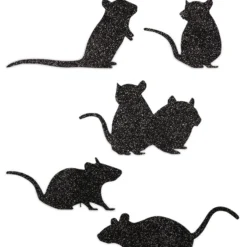 Bethany Lowe Scampering Mice Silhouettes, Glittered