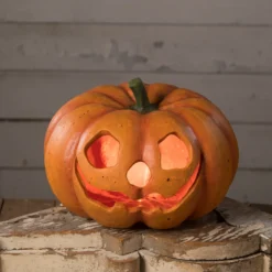 Bethany Lowe Smiley Jack Pumpkin, Paper Mache
