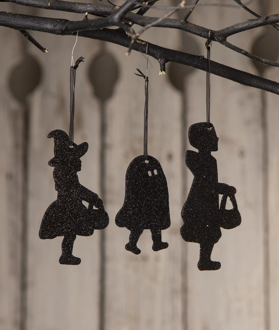 Bethany Lowe Trick-or-Treater Silhouette Ornaments 3 Bethany Lowe Trick-or-Treater Silhouette Ornaments