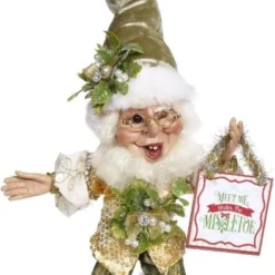 New! Mark Roberts Under The Mistletoe Elf - 10"