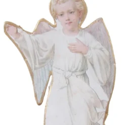 ShiShi Victorian Christmas Heaven's Little Angel Ornament, Decoupage On Metal