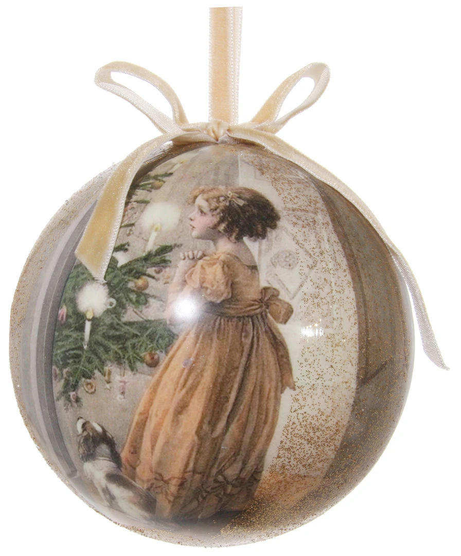 ShiShi Victorian Christmas Decoupage Ball Ornament, Christmas Wish 3 ShiShi Victorian Christmas Decoupage Ball Ornament, Christmas Wish