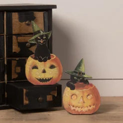 Bethany Lowe Black Cat In Jack O' Lantern Dummy Boards