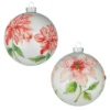 Raz Watercolor Poinsettia Ball Ornaments New! 1 Raz Watercolor Poinsettia Ball Ornaments New!