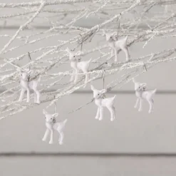 Bethany Lowe New! Mini White Deer Ornaments