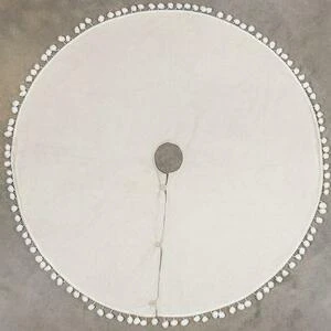 Ragon House Winter White Tree Skirt With Pom Poms, 50" New! 3 Ragon House Winter White Tree Skirt With Pom Poms, 50" New!